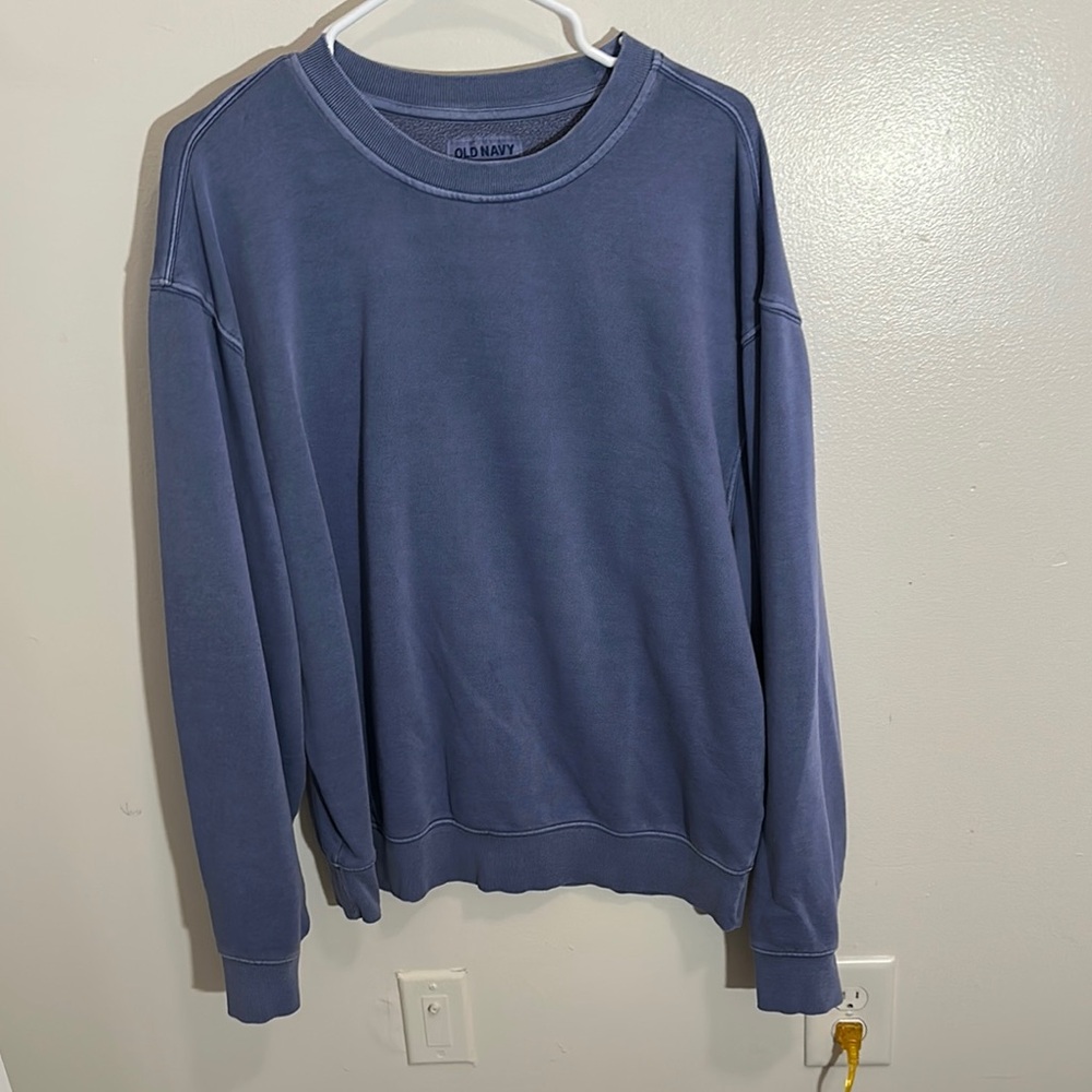 Old Navy Blue Crewneck Sweater Soft Knit Relaxed Fit